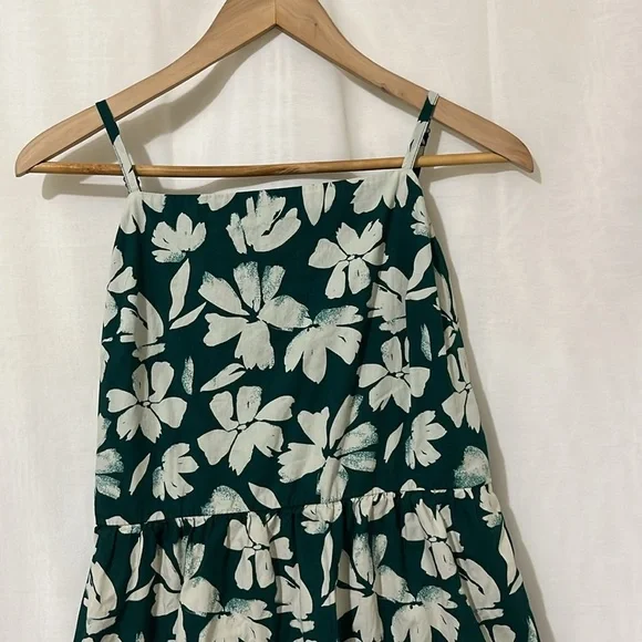GAP 100% Cotton Green and White Floral Maxi Dress a176 - Picture 2 of 5